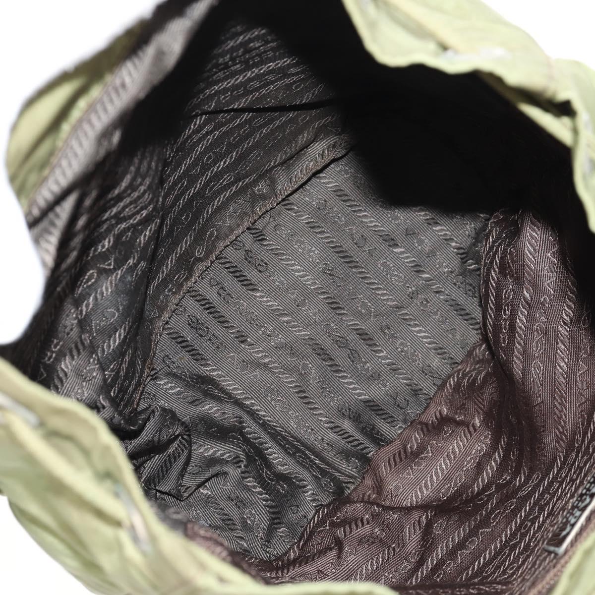 PRADA Backpack Nylon Khaki Silver Auth 148793