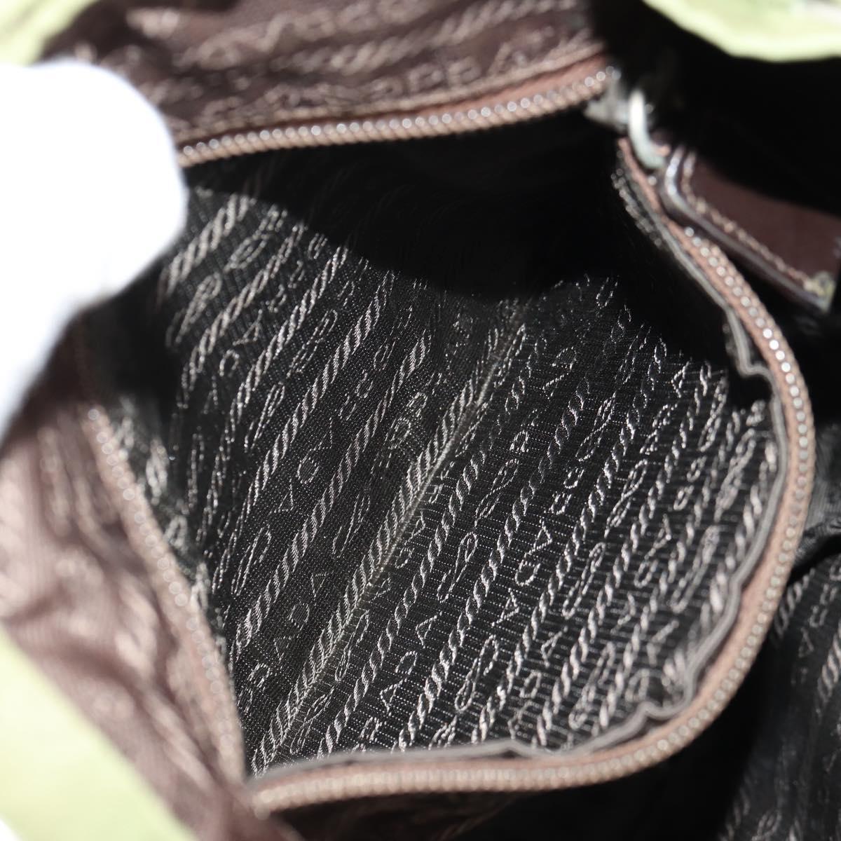 PRADA Backpack Nylon Khaki Silver Auth 148793