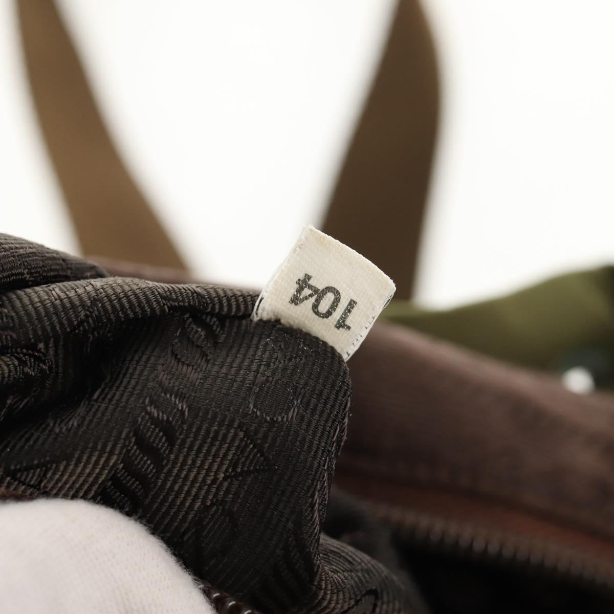 PRADA Backpack Nylon Khaki Silver Auth 148793