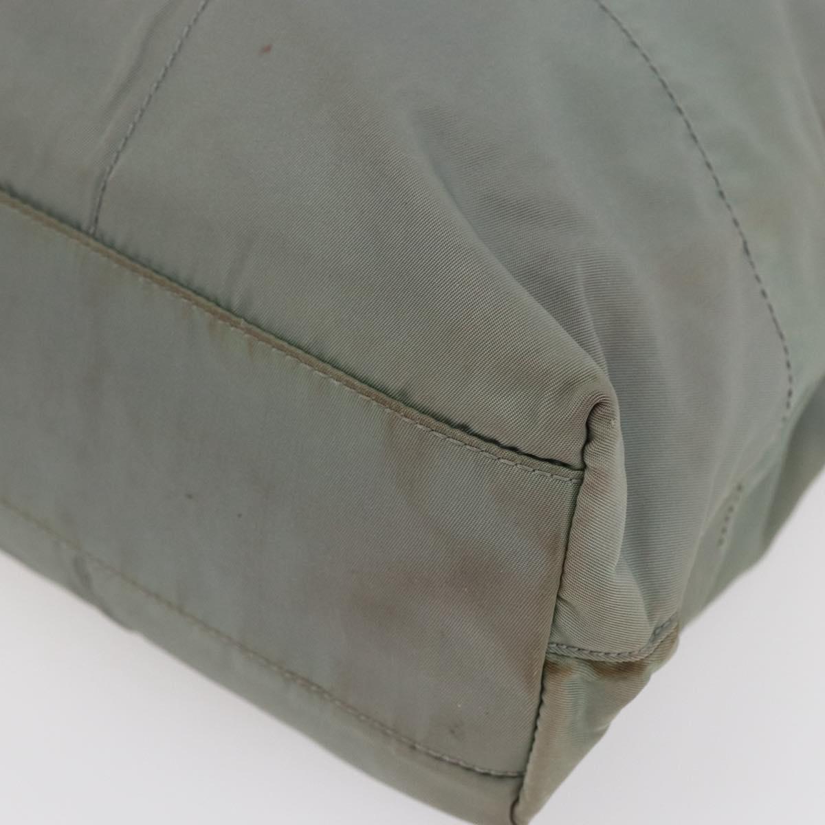 PRADA Shoulder Bag Nylon Gray Silver Auth 148795