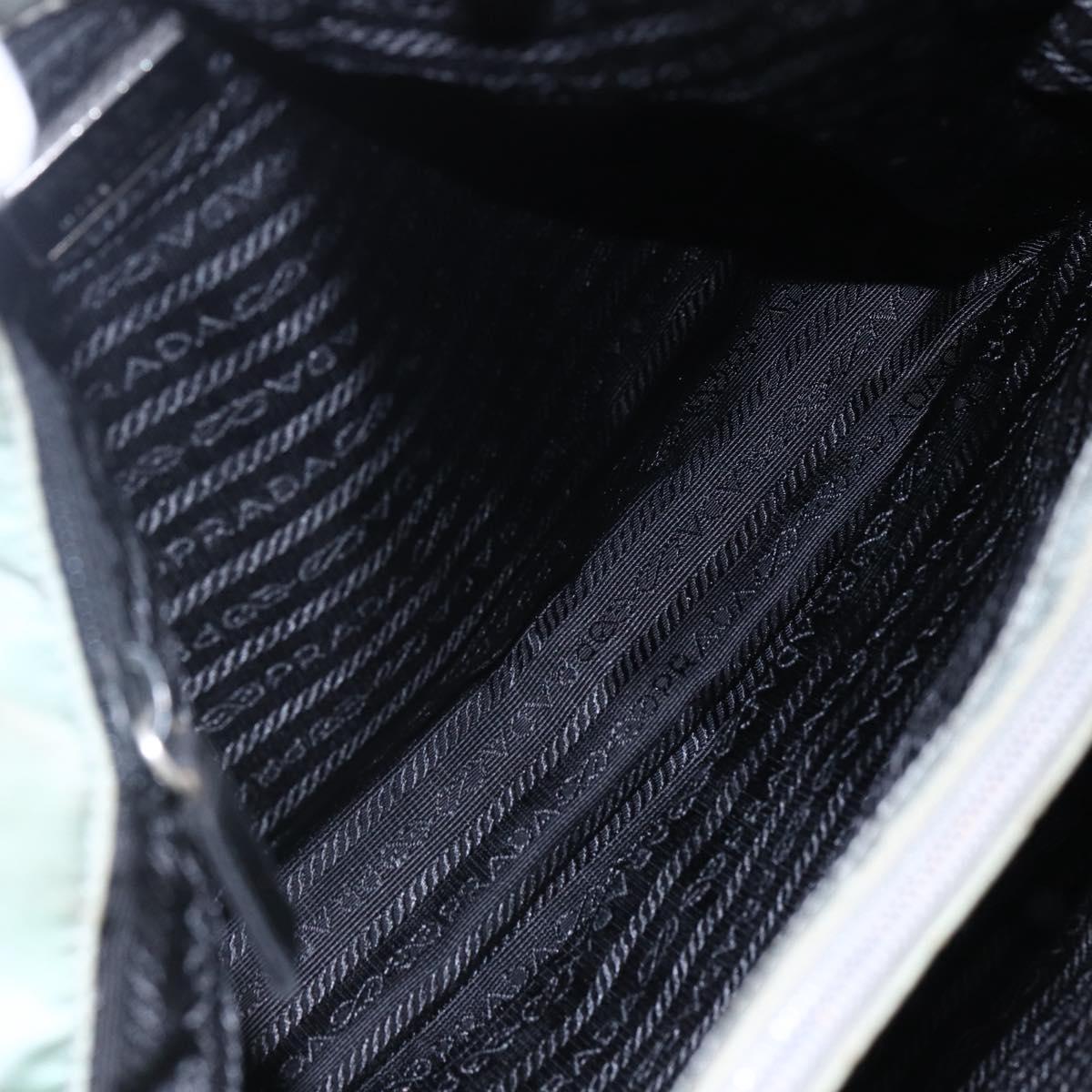 PRADA Shoulder Bag Nylon Gray Silver Auth 148795