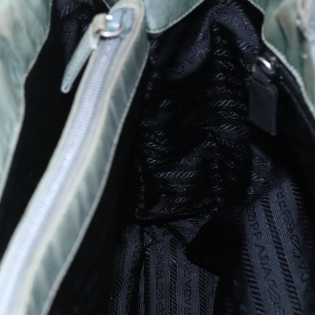 PRADA Shoulder Bag Nylon Gray Silver Auth 148795