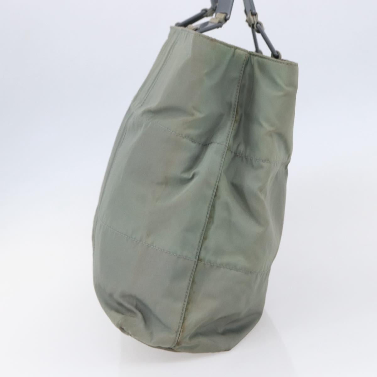 PRADA Shoulder Bag Nylon Gray Silver Auth 148795