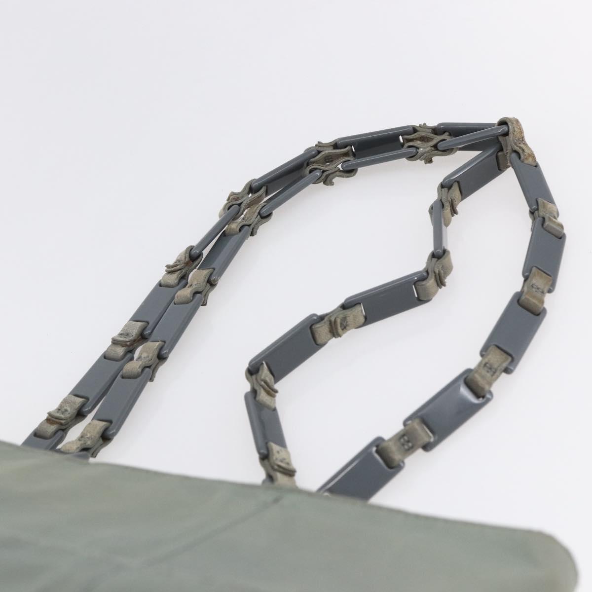 PRADA Shoulder Bag Nylon Gray Silver Auth 148795