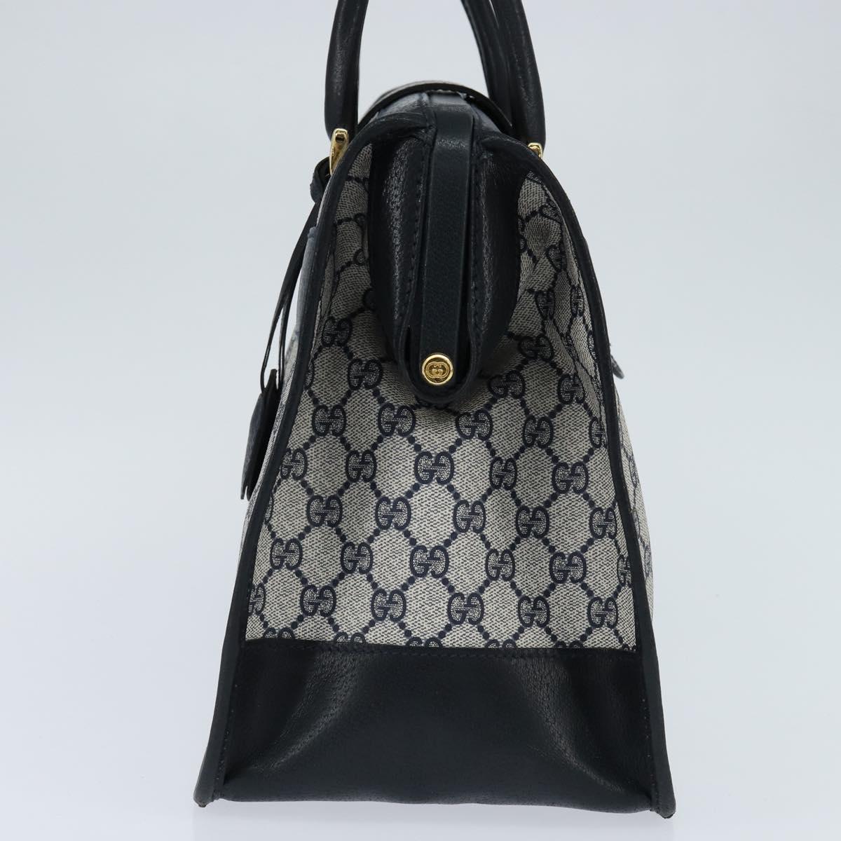 GUCCI GG Supreme Boston Bag PVC Navy Gold 24 013 3983 Auth 148800