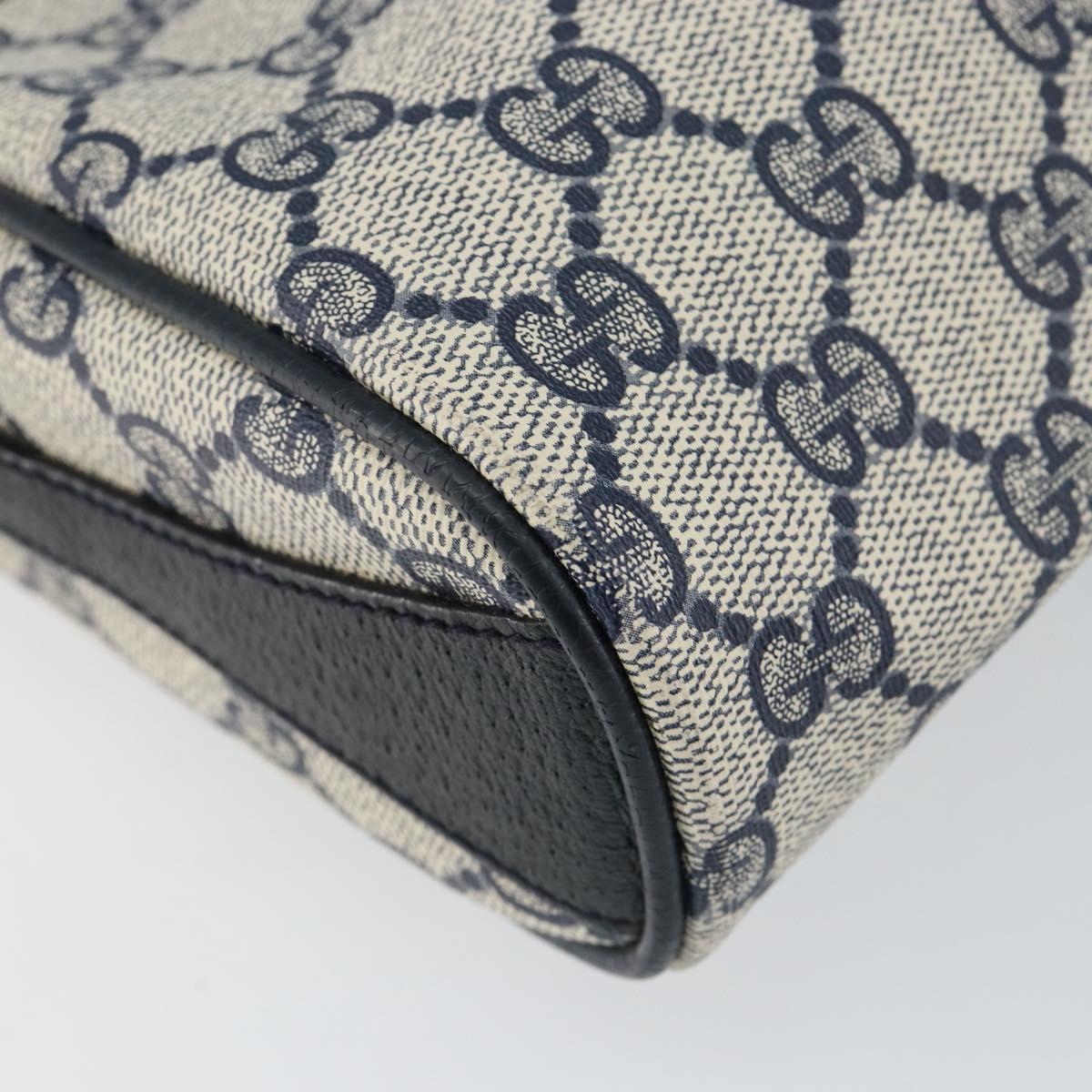 GUCCI GG Supreme Sherry Line Bag PVC Navy Gold Red 89 02 018 Auth 148804