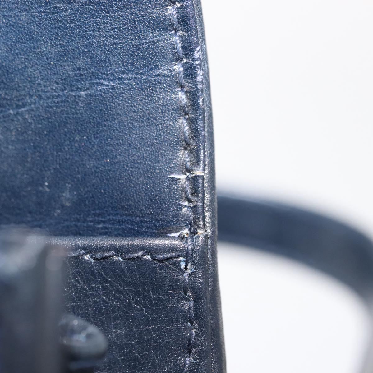 GUCCI GG Canvas Sherry Line Shoulder Bag Navy Gold Red Auth 148806