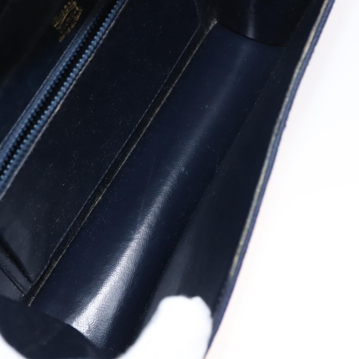 GUCCI GG Canvas Sherry Line Shoulder Bag Navy Gold Red Auth 148806