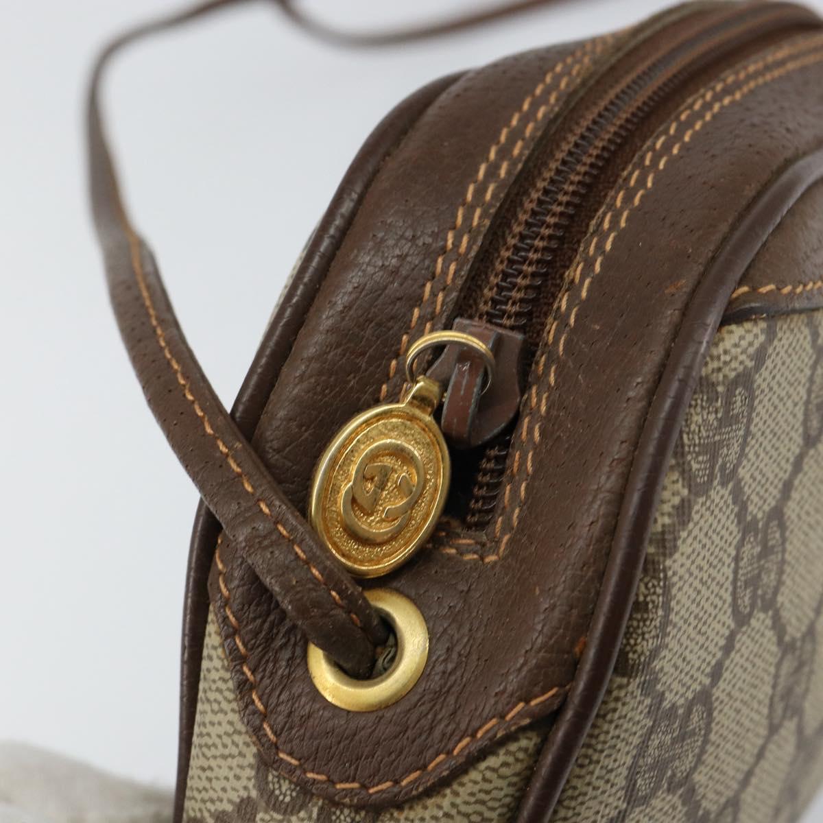 GUCCI GG Supreme Web Sherry Line Bag PVC Beige Gold Red 89 02 066 Auth 148807