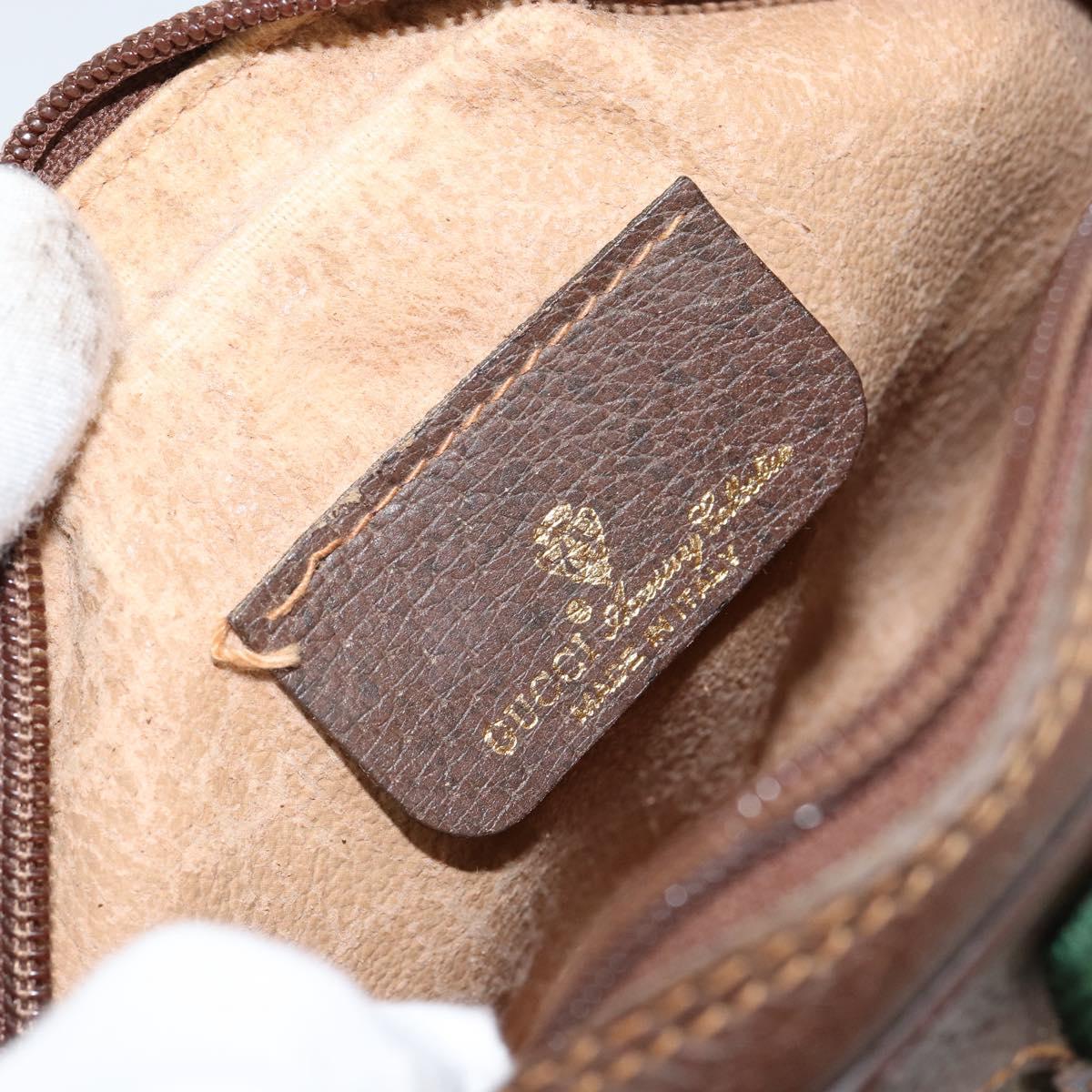 GUCCI GG Supreme Web Sherry Line Bag PVC Beige Gold Red 89 02 066 Auth 148807