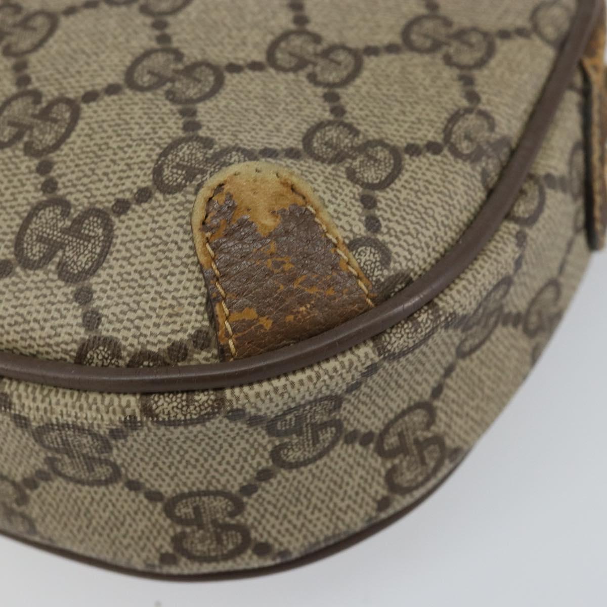 GUCCI GG Supreme Web Sherry Line Bag PVC Beige Gold Red 89 02 066 Auth 148808