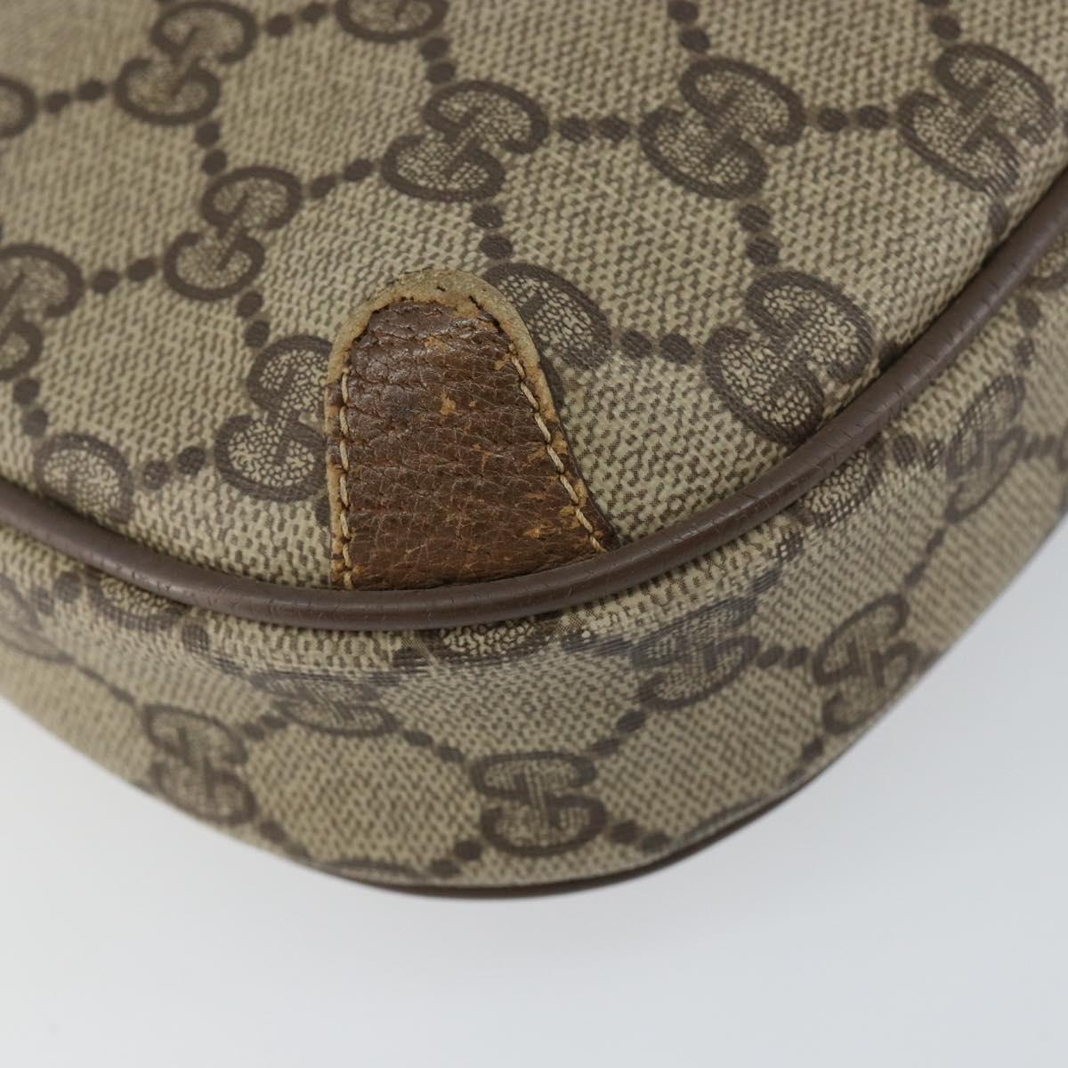 GUCCI GG Supreme Web Sherry Line Bag PVC Beige Gold Red 89 02 066 Auth 148808