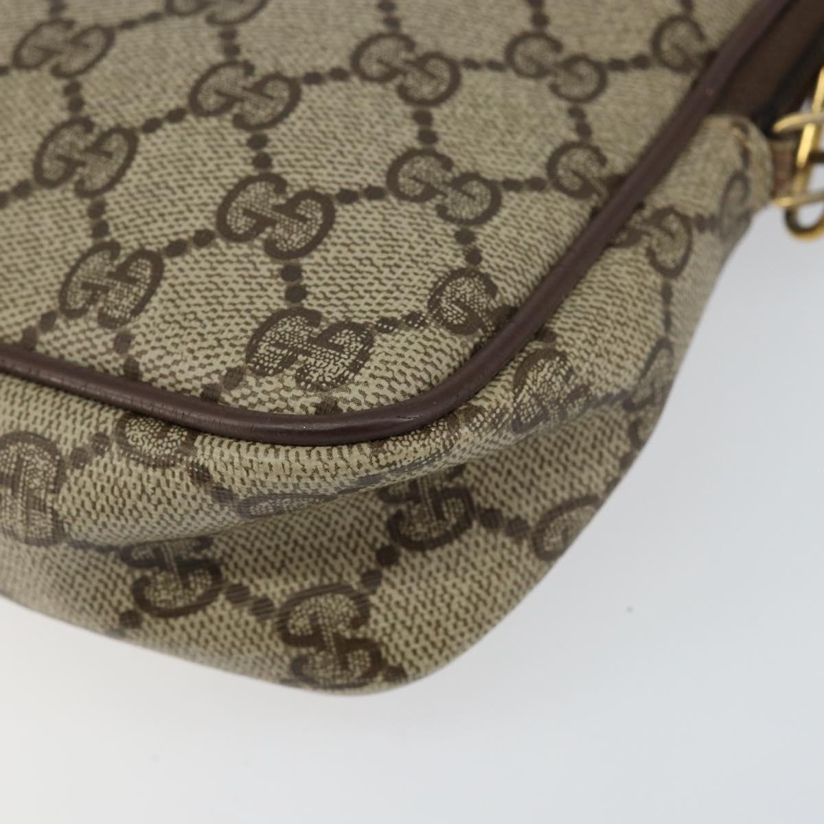 GUCCI GG Supreme Shoulder Bag PVC Beige Gold 97 02 068 Auth 148809