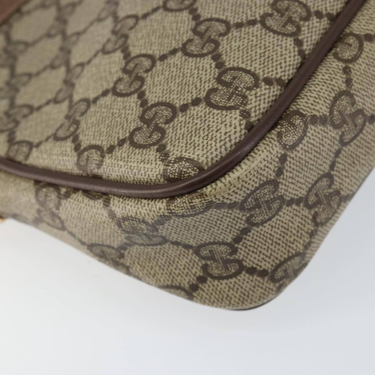 GUCCI GG Supreme Shoulder Bag PVC Beige Gold 97 02 068 Auth 148809