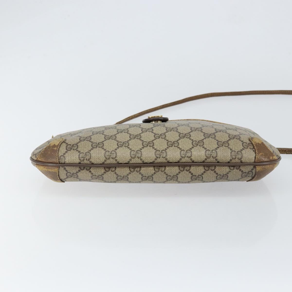 GUCCI GG Supreme Web Sherry Line Bag PVC Beige Gold Red 904 02 026 Auth 148810