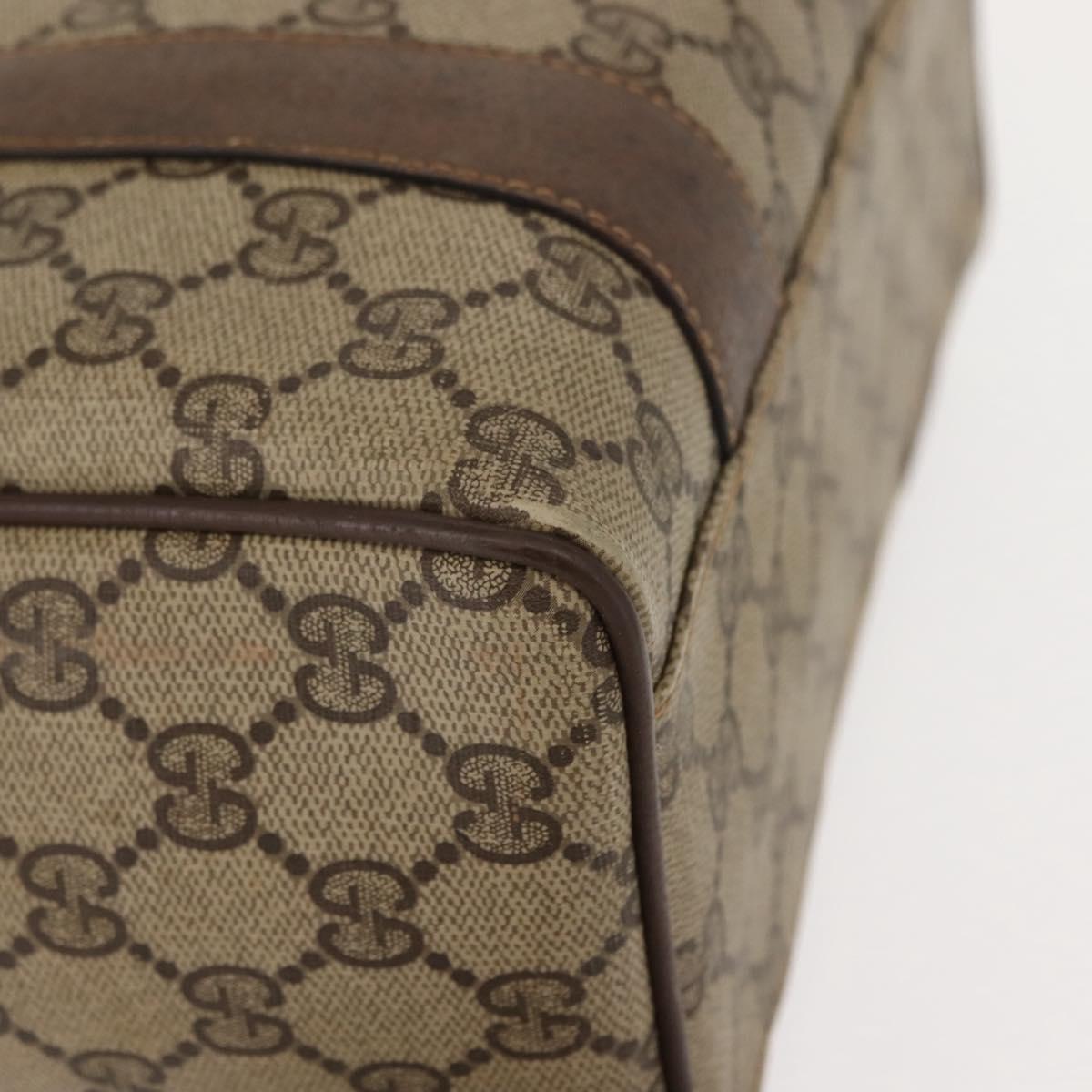 GUCCI GG Supreme Boston Bag PVC Beige Gold 000 40 0207 Auth 148811