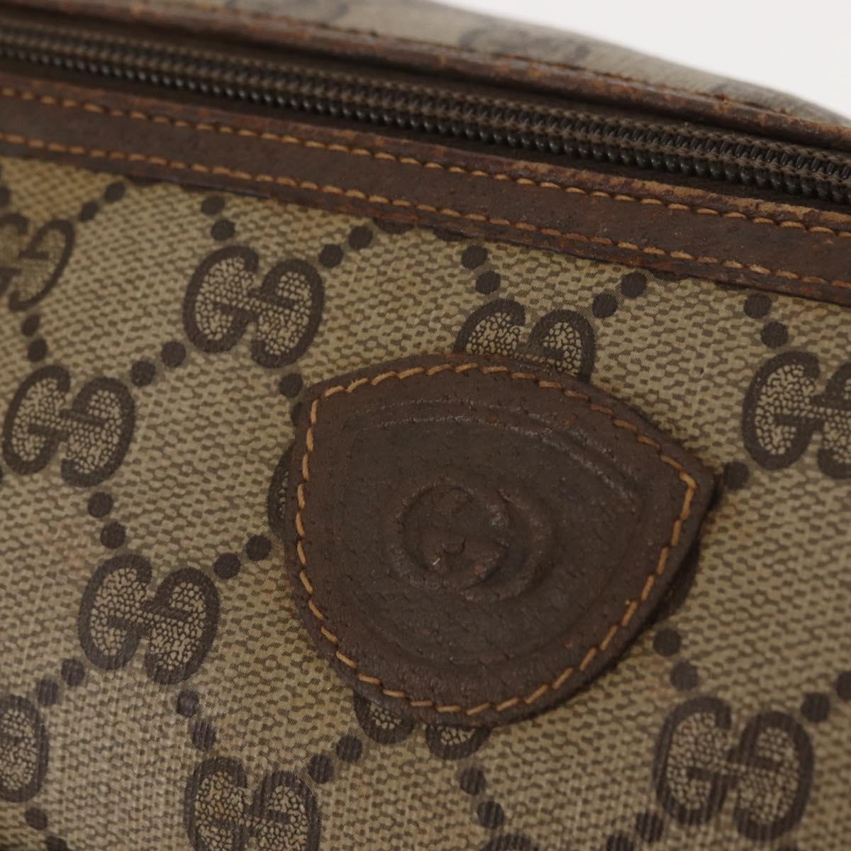 GUCCI GG Supreme Boston Bag PVC Beige Gold 000 40 0207 Auth 148811