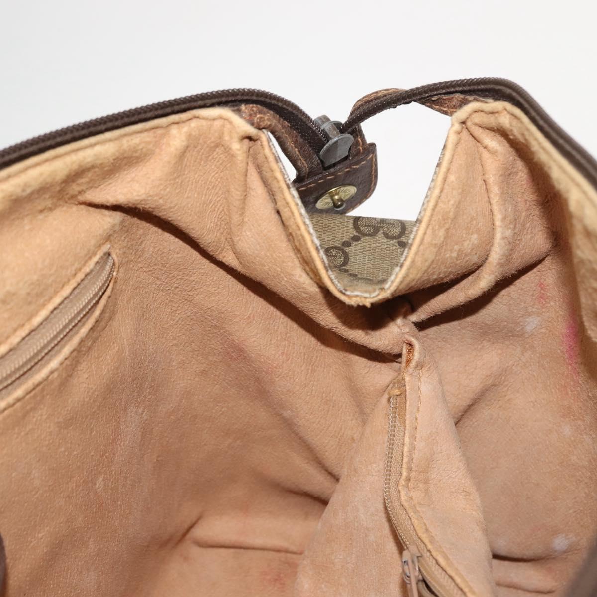 GUCCI GG Supreme Boston Bag PVC Beige Gold 000 40 0207 Auth 148811