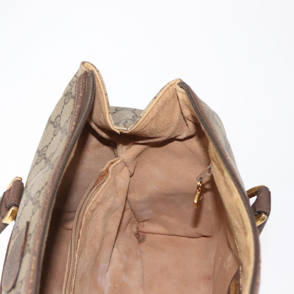 GUCCI GG Supreme Boston Bag PVC Beige Gold 000 40 0207 Auth 148811