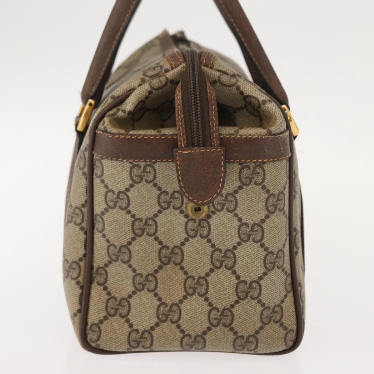 GUCCI GG Supreme Boston Bag PVC Beige Gold 000 40 0207 Auth 148811
