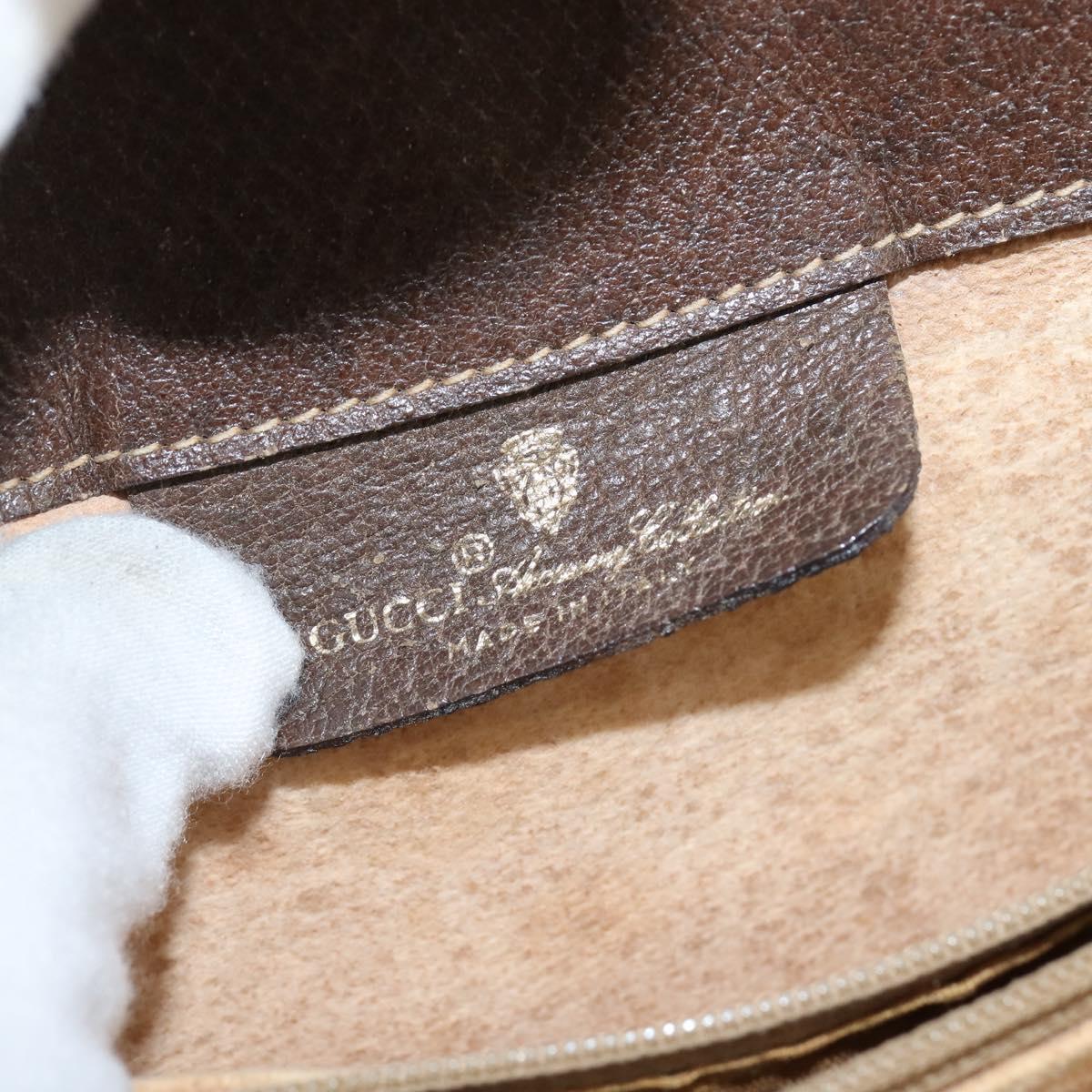 GUCCI GG Supreme Web Sherry Line Bag PVC Beige Gold 116 02 076 Auth 148812