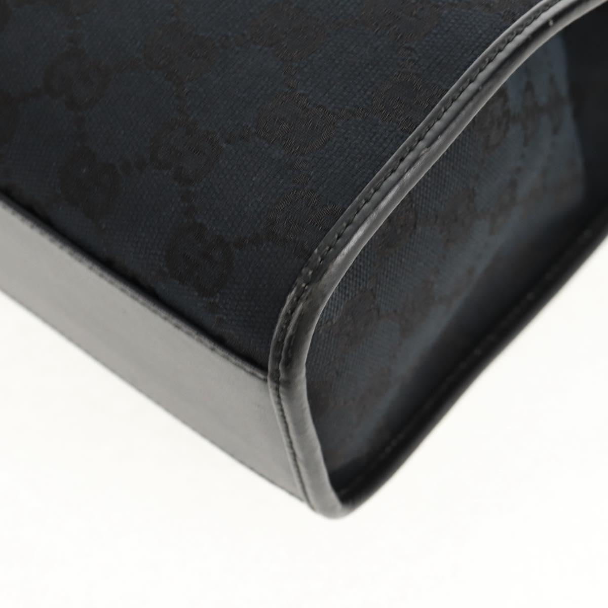 GUCCI GG Canvas Jackie Shoulder Bag Black Silver 002 1073 1781 Auth 148814V