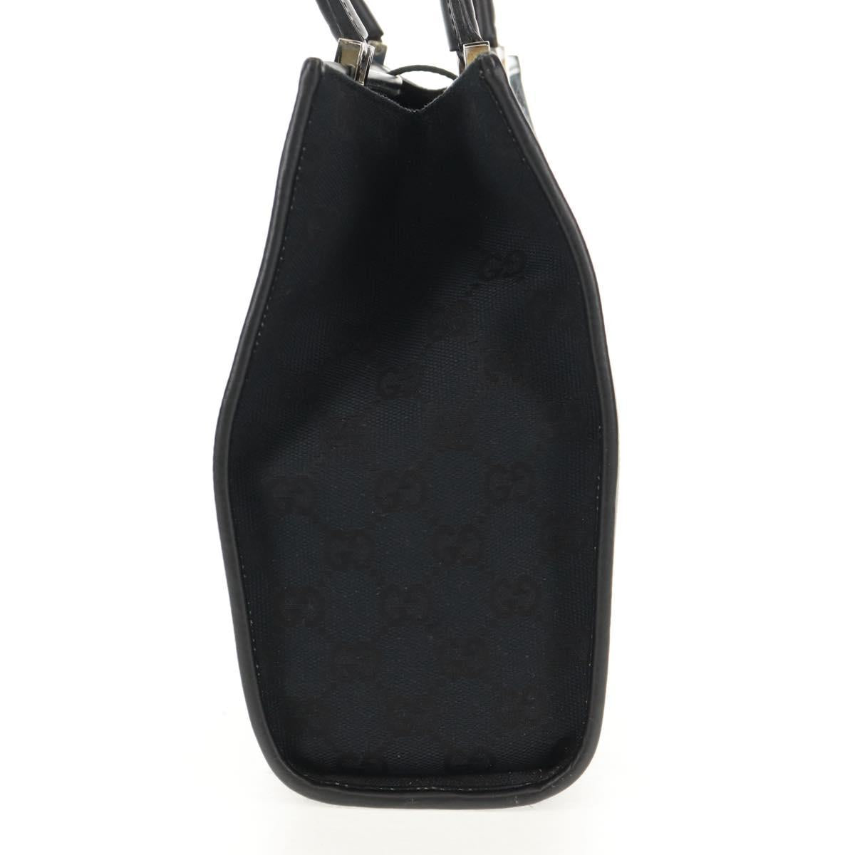 GUCCI GG Canvas Jackie Shoulder Bag Black Silver 002 1073 1781 Auth 148814V