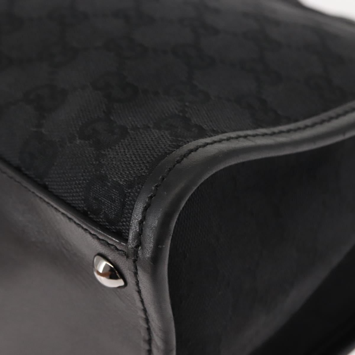 GUCCI GG Canvas Shoulder Bag Black Silver 110292 Auth 148815