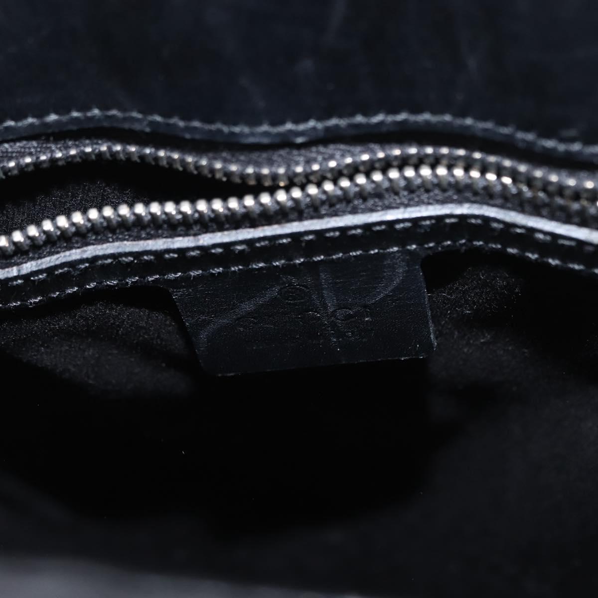 GUCCI GG Canvas Shoulder Bag Black Silver 110292 Auth 148815