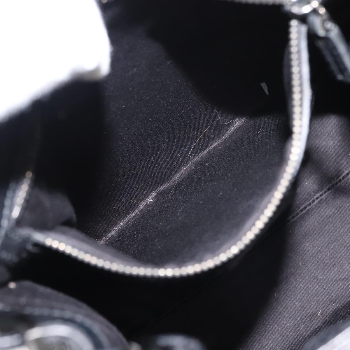 GUCCI GG Canvas Shoulder Bag Black Silver 110292 Auth 148815