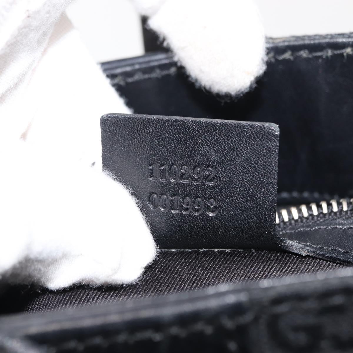 GUCCI GG Canvas Shoulder Bag Black Silver 110292 Auth 148815