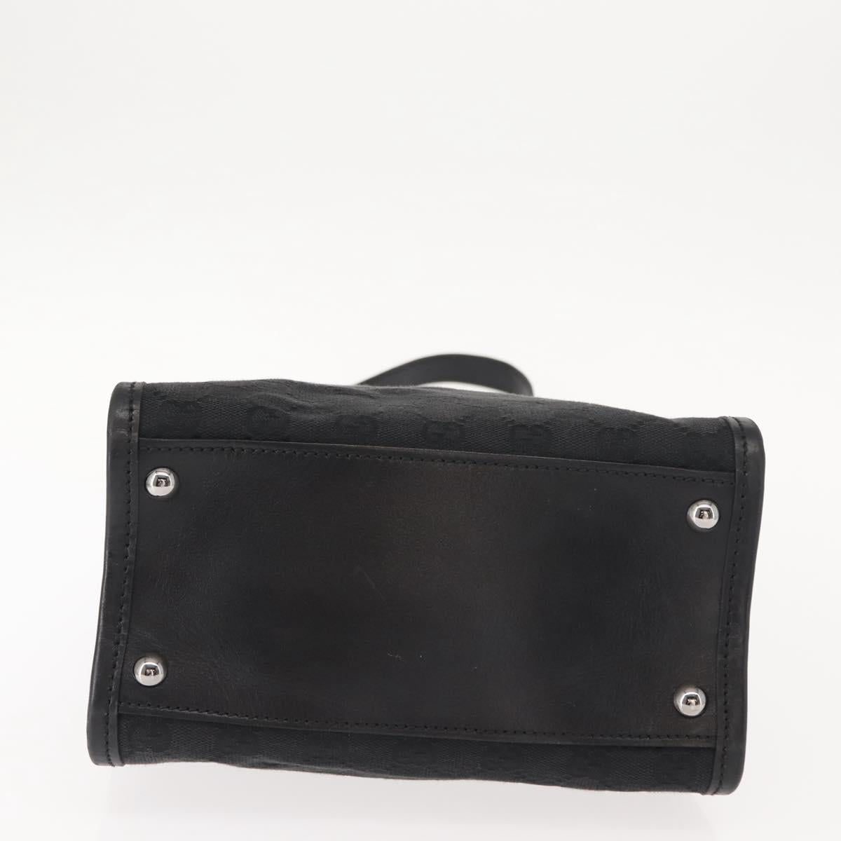 GUCCI GG Canvas Shoulder Bag Black Silver 110292 Auth 148815