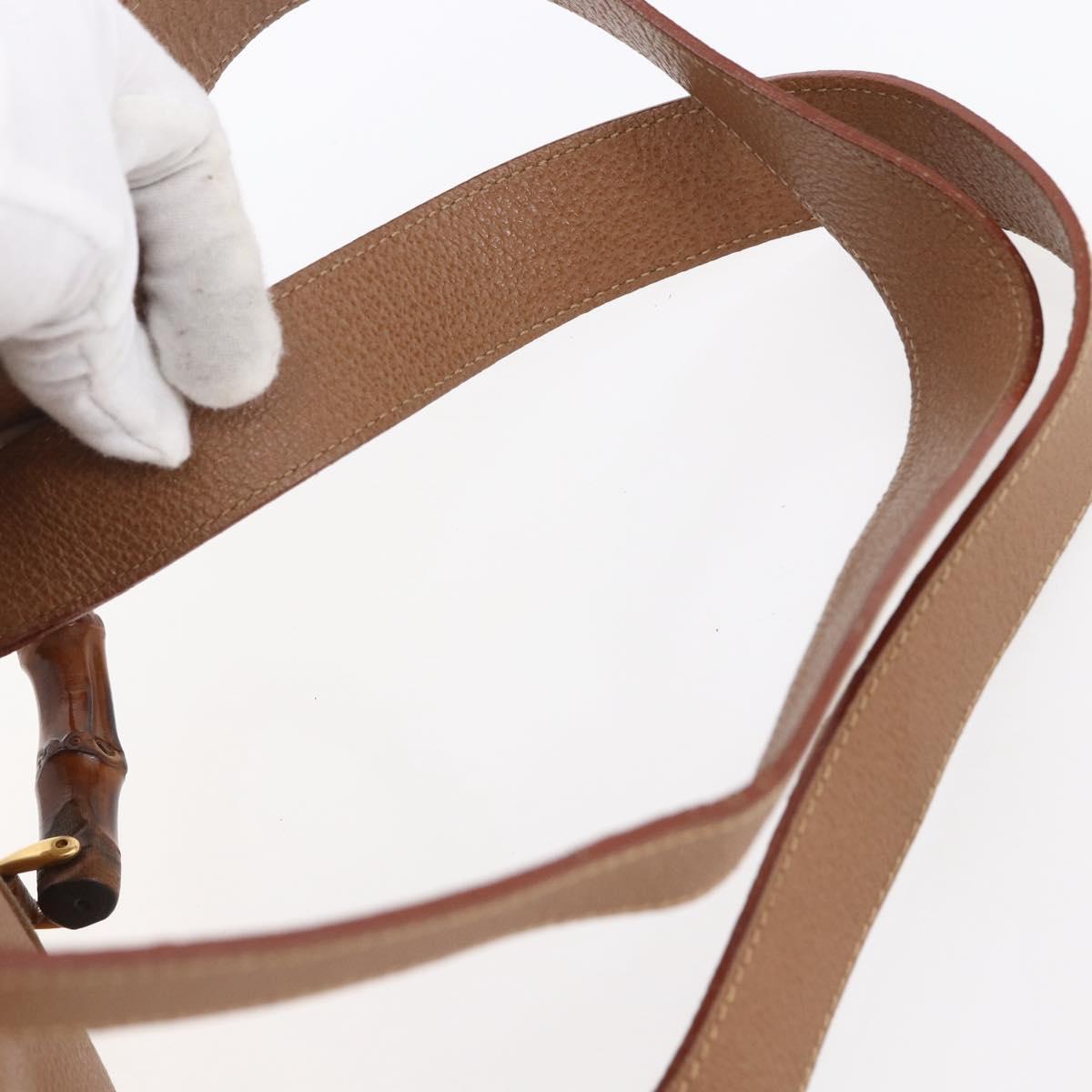 GUCCI Bamboo Backpack Suede Brown Gold 003 2058 0016 Auth 148819