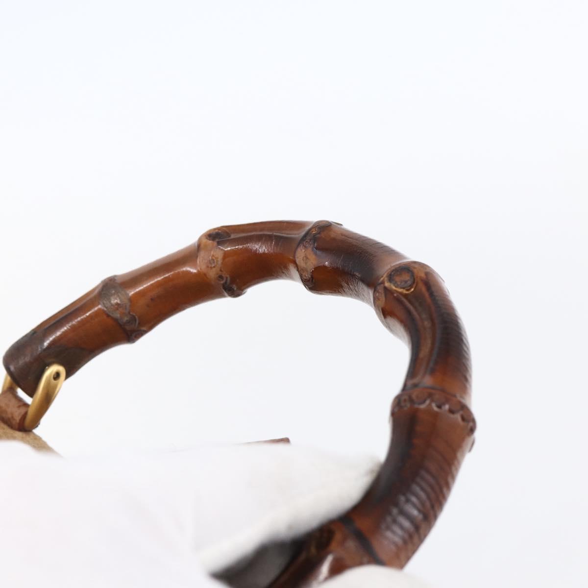 GUCCI Bamboo Backpack Suede Brown Gold 003 2058 0016 Auth 148819