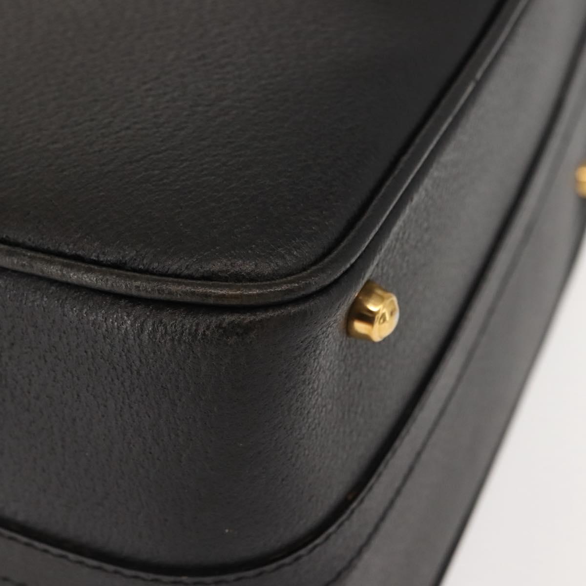 GUCCI Bamboo Vanity Hand Bag Leather Navy Gold 013 122 2491 Auth 148821