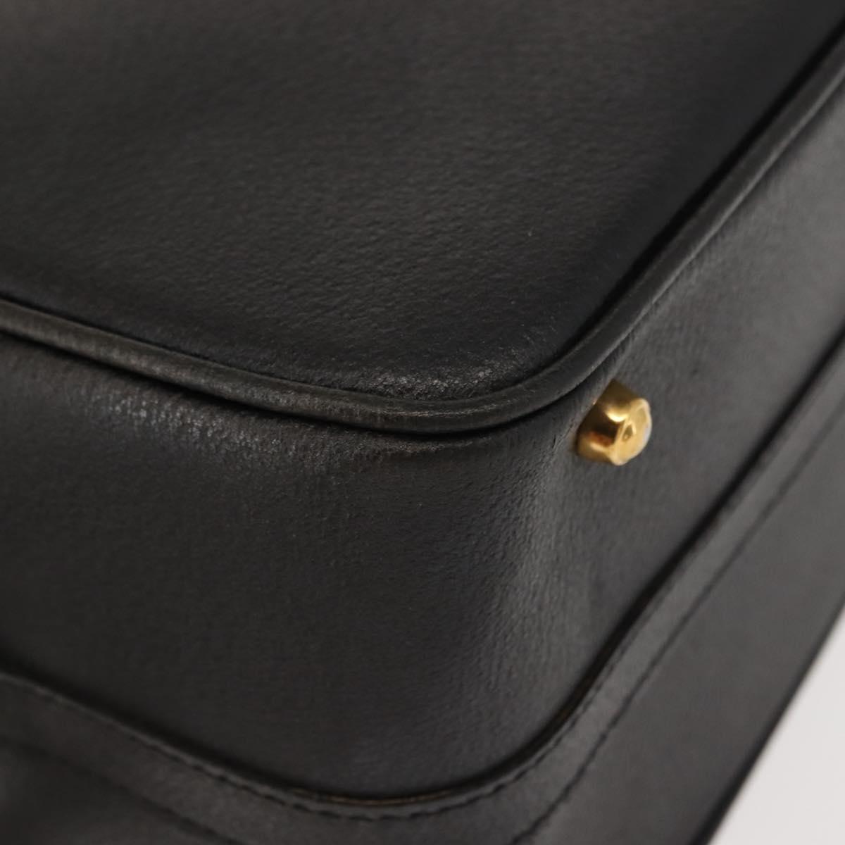 GUCCI Bamboo Vanity Hand Bag Leather Navy Gold 013 122 2491 Auth 148821