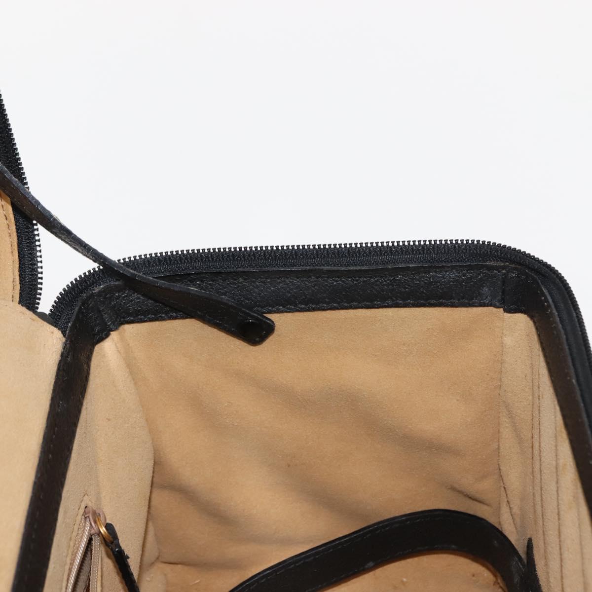 GUCCI Bamboo Vanity Hand Bag Leather Navy Gold 013 122 2491 Auth 148821