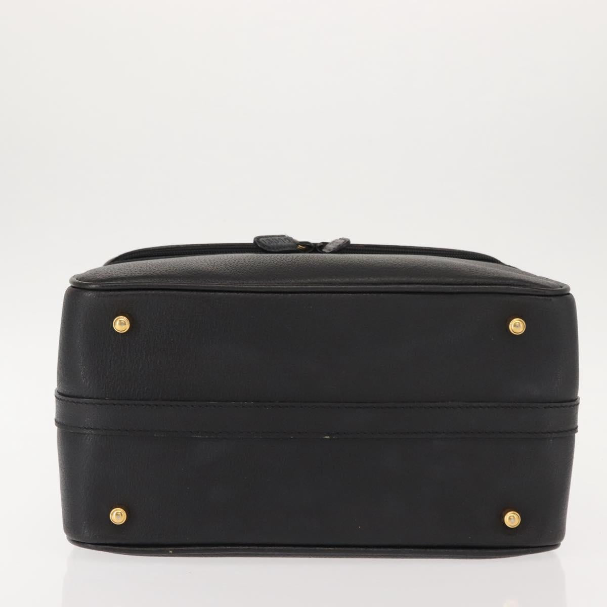 GUCCI Bamboo Vanity Hand Bag Leather Navy Gold 013 122 2491 Auth 148821