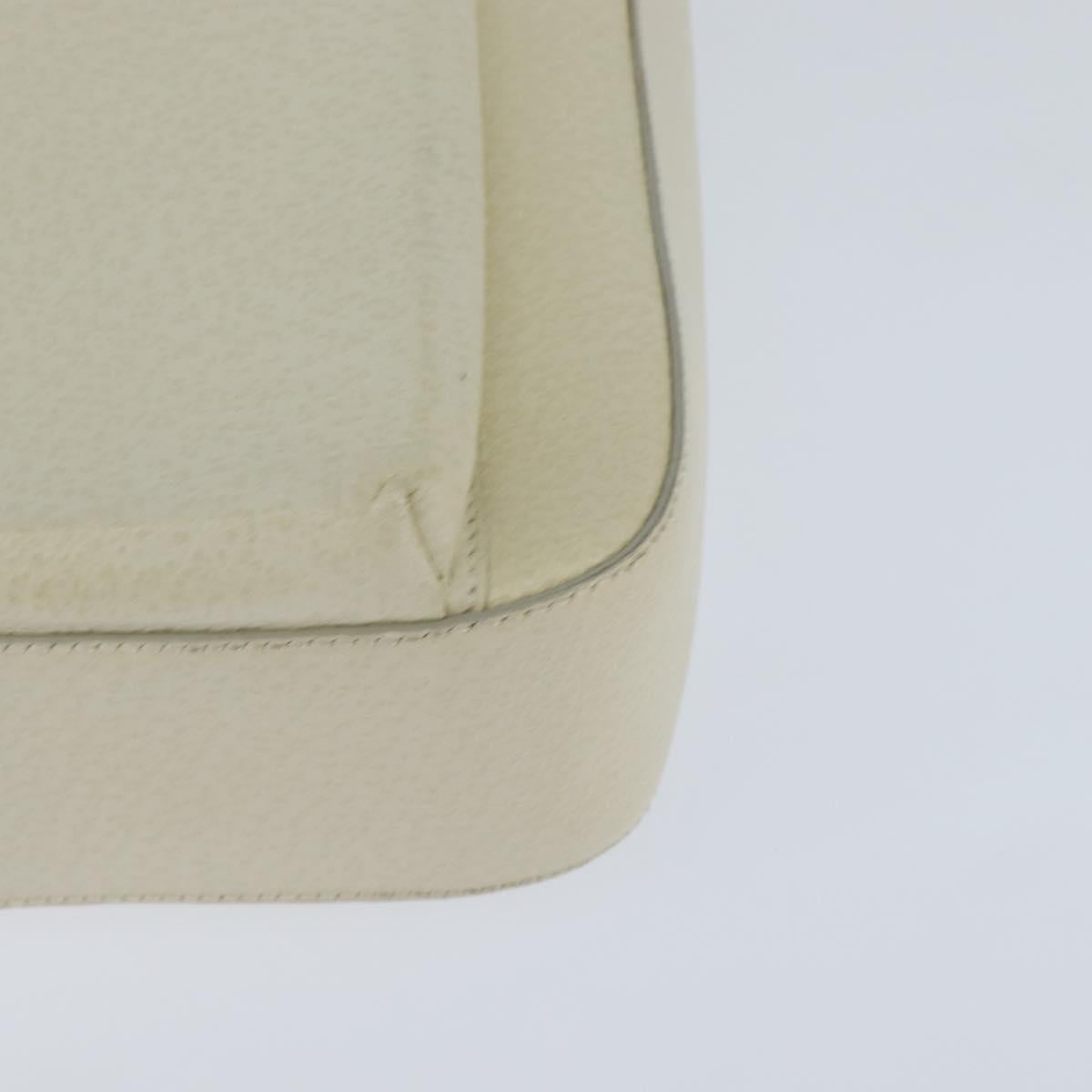 GUCCI Hand Bag Leather 2way White Auth 148823