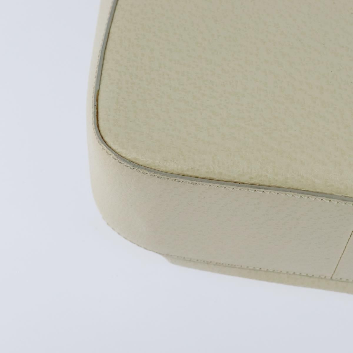 GUCCI Hand Bag Leather 2way White Auth 148823