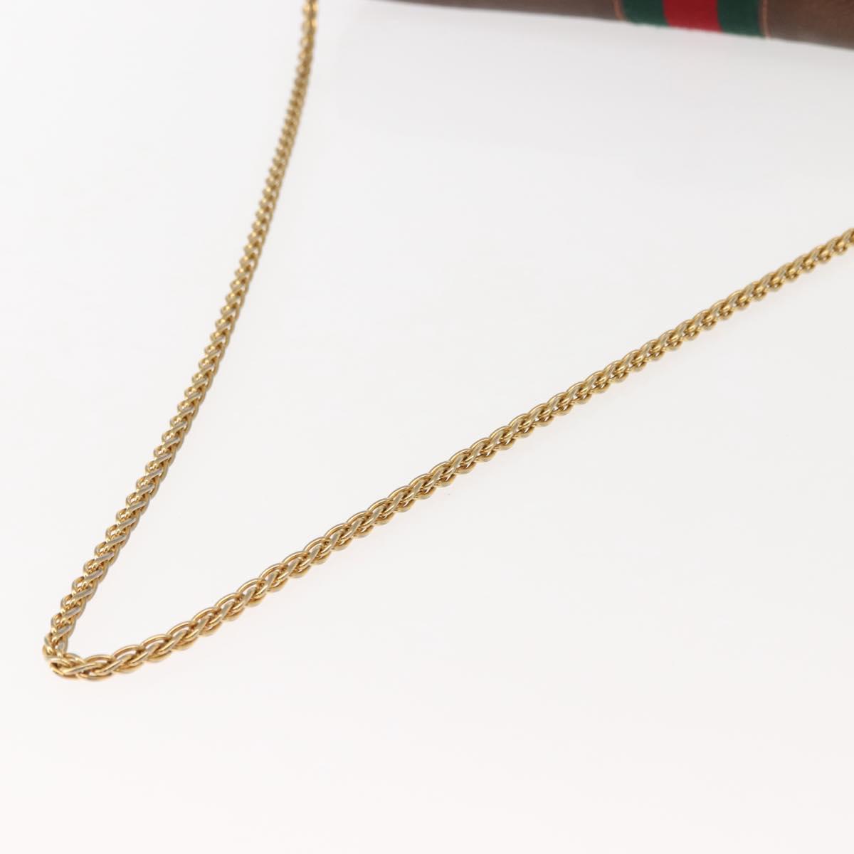 GUCCI Web Sherry Line Chain Shoulder Bag Leather Vintage Brown Gold Auth 148829