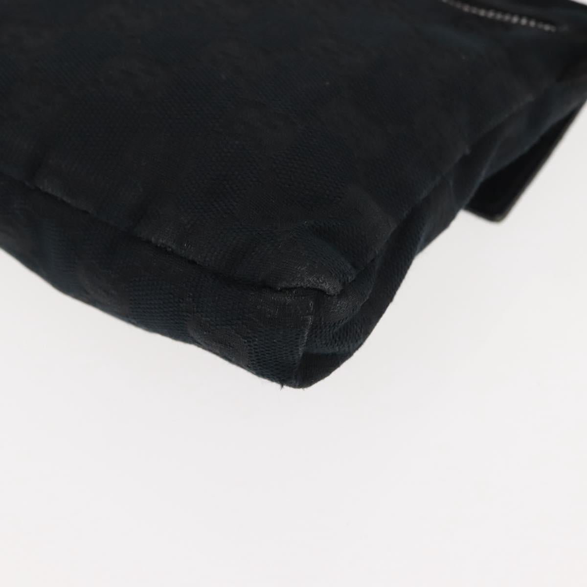 GUCCI GG Canvas Waist bag Black Silver 28566 Auth 148834