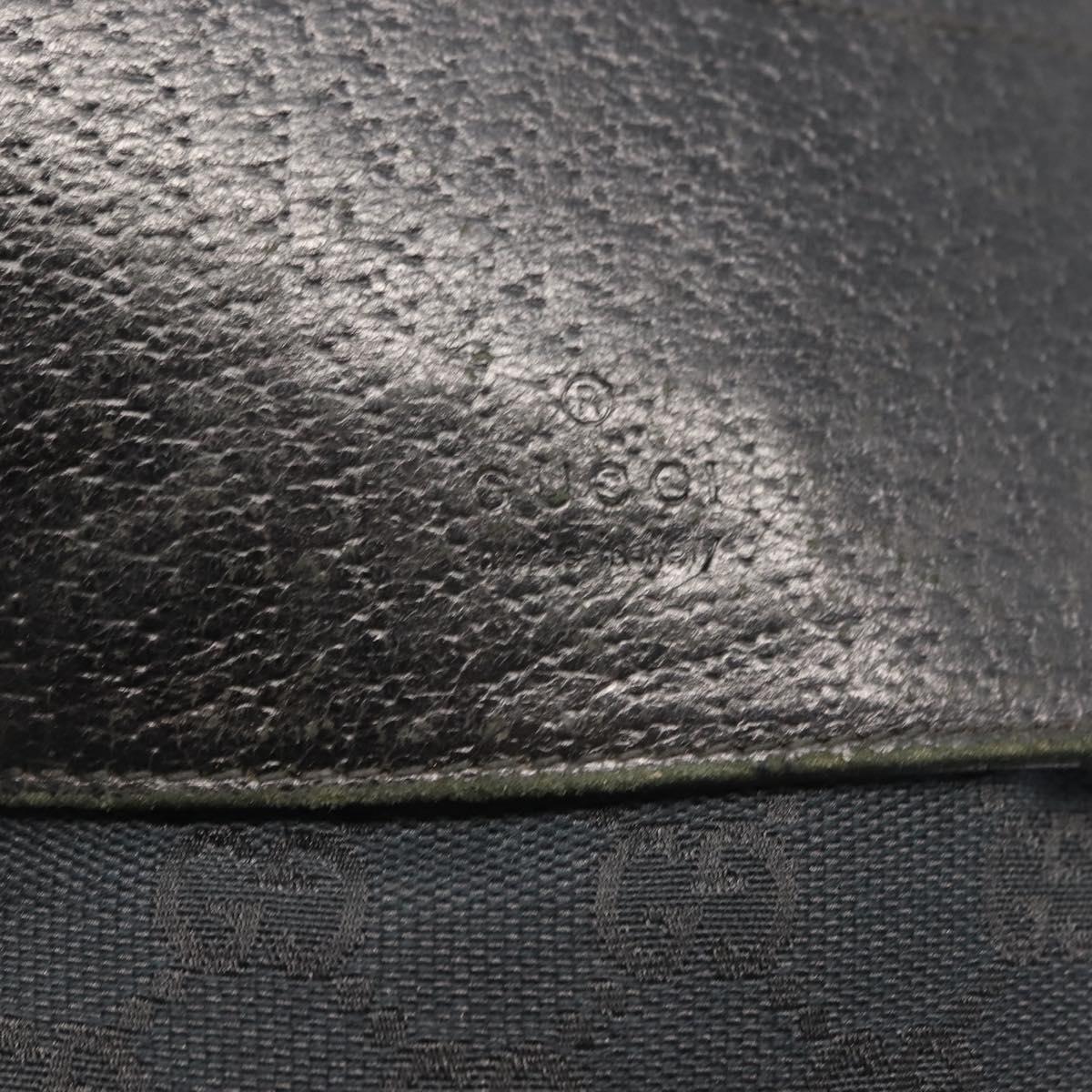 GUCCI GG Canvas Waist bag Black Silver 28566 Auth 148834