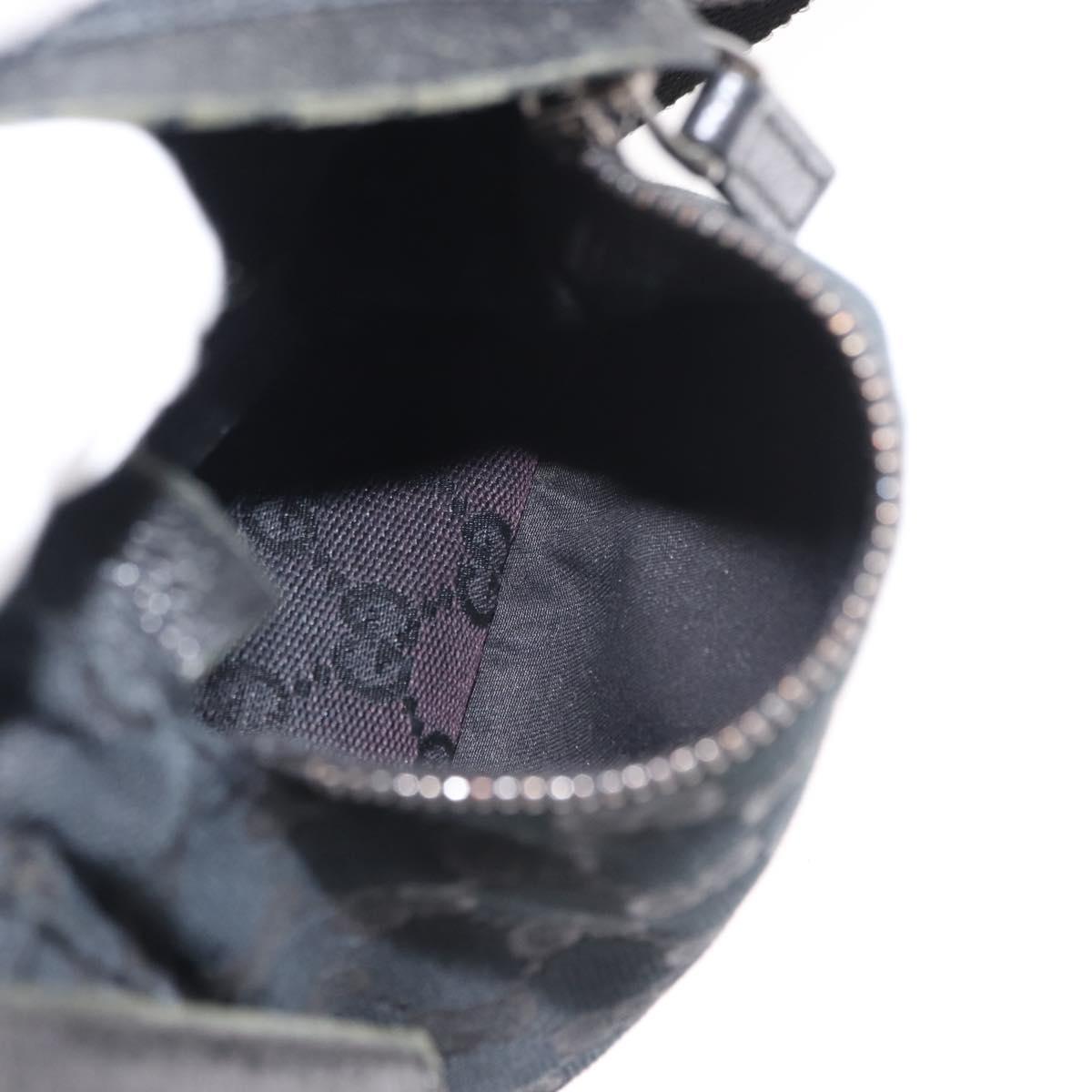 GUCCI GG Canvas Waist bag Black Silver 28566 Auth 148834