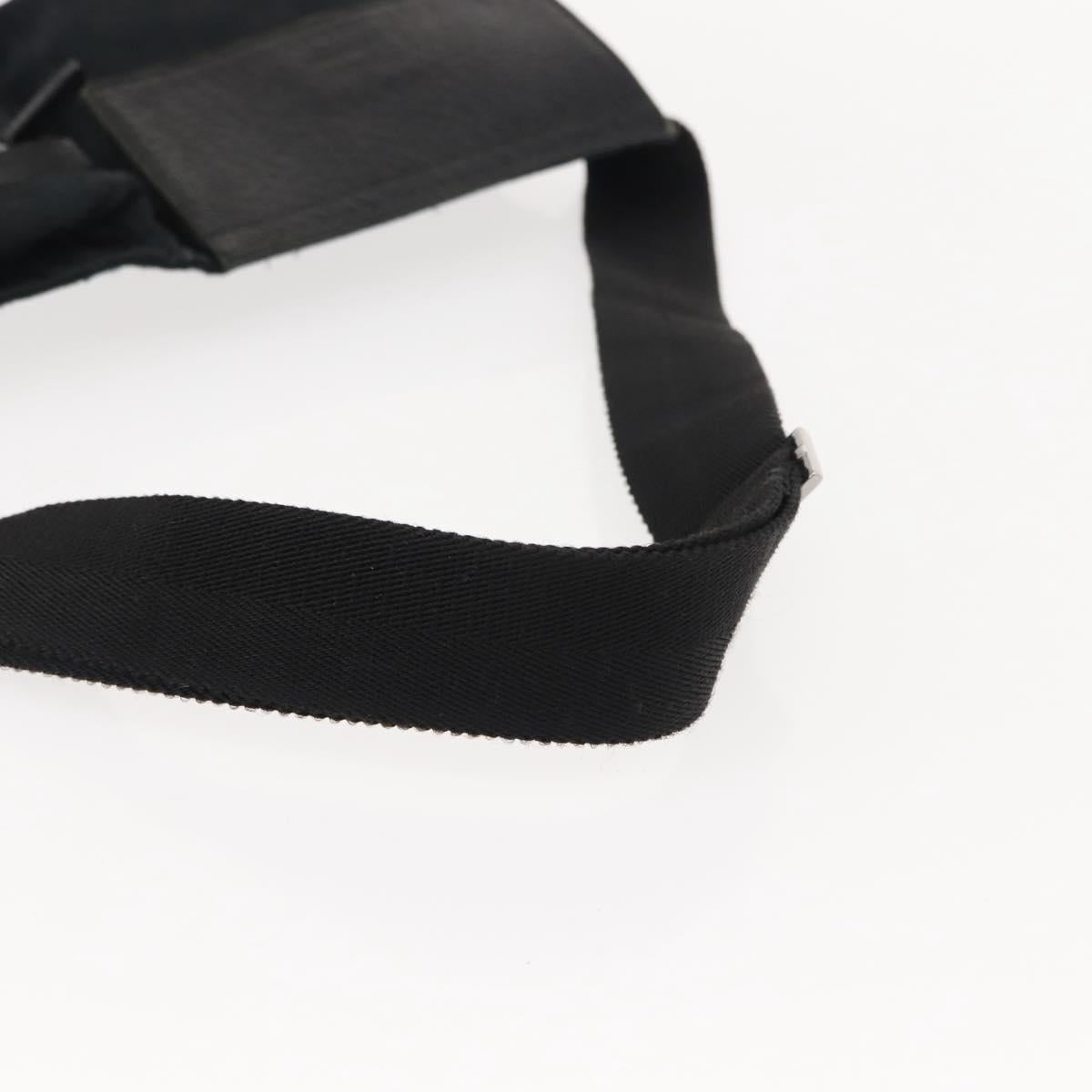 GUCCI GG Canvas Waist bag Black Silver 28566 Auth 148834