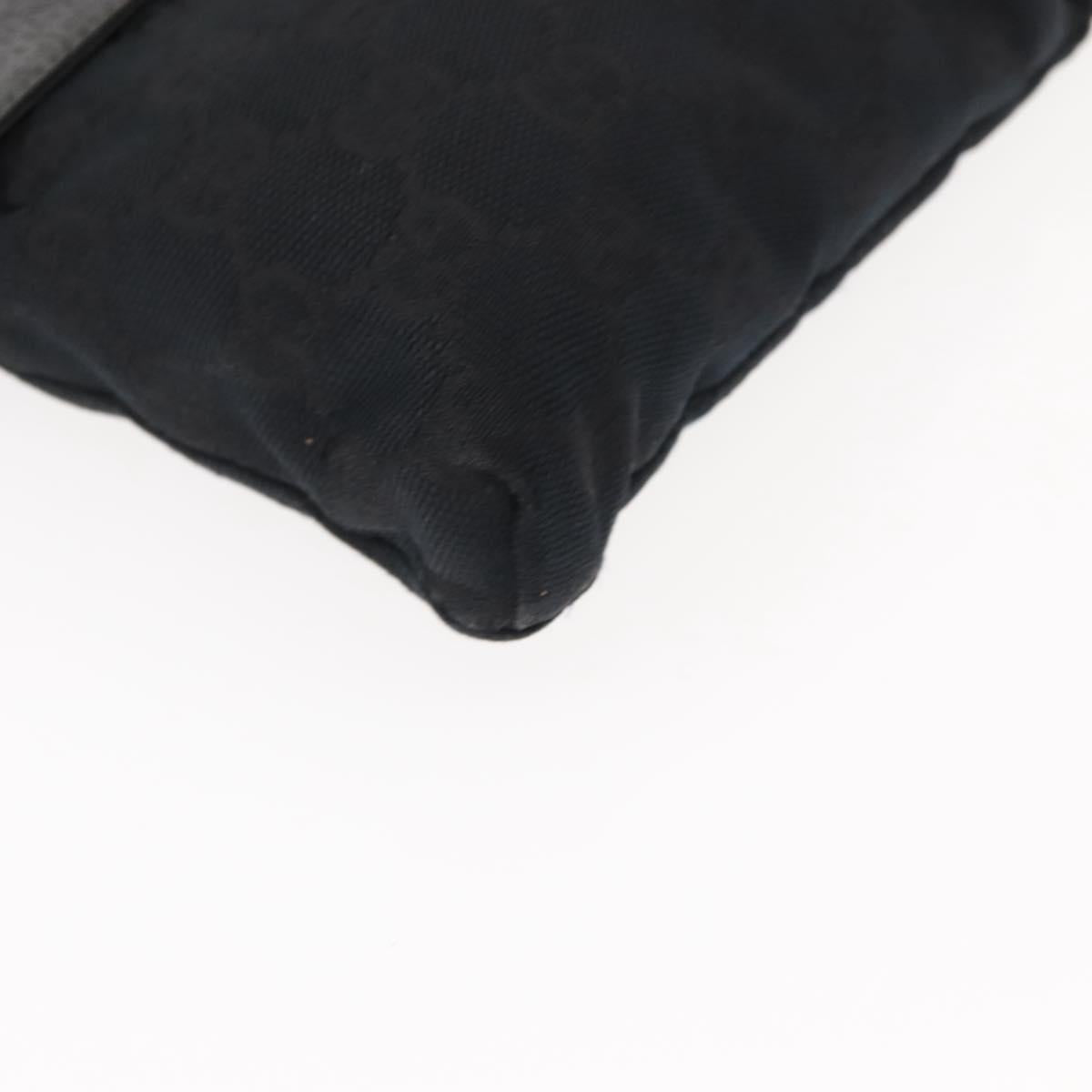 GUCCI GG Canvas Waist bag Black Silver 28566 Auth 148835