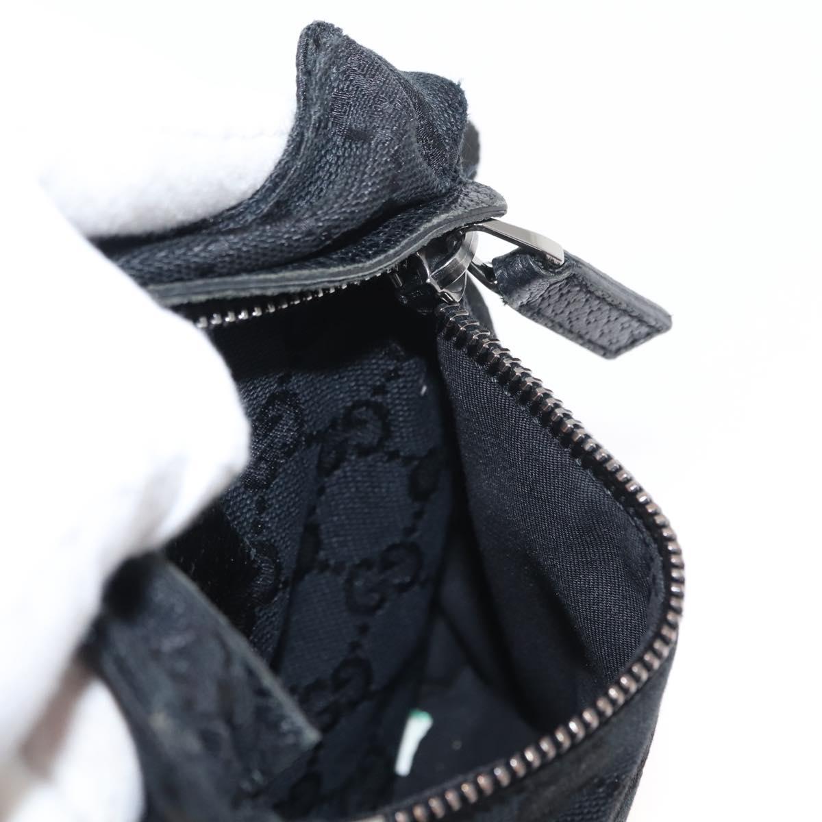 GUCCI GG Canvas Waist bag Black Silver 28566 Auth 148835