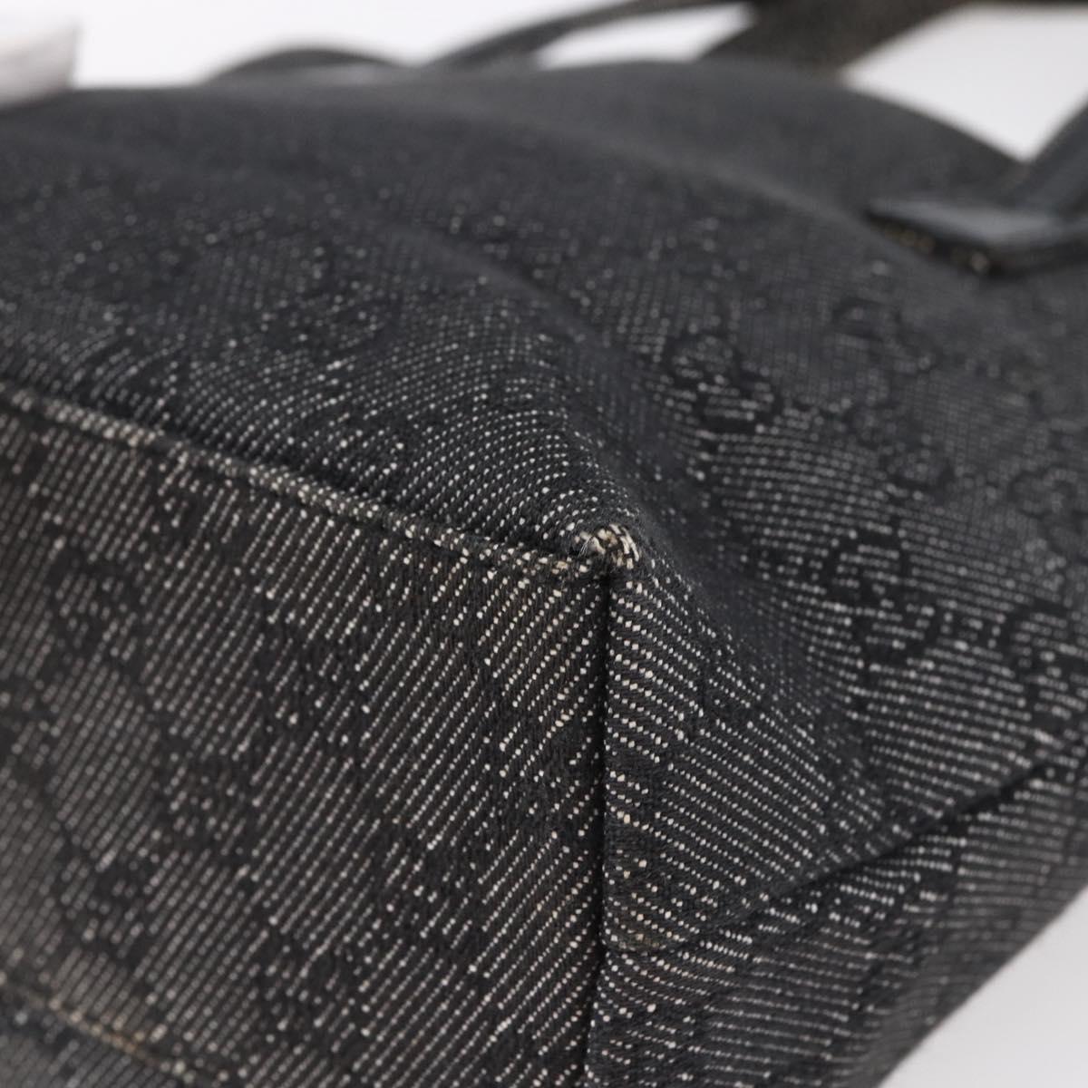 GUCCI GG Canvas Hand Bag Outlet Black Silver 105651 Auth 148837