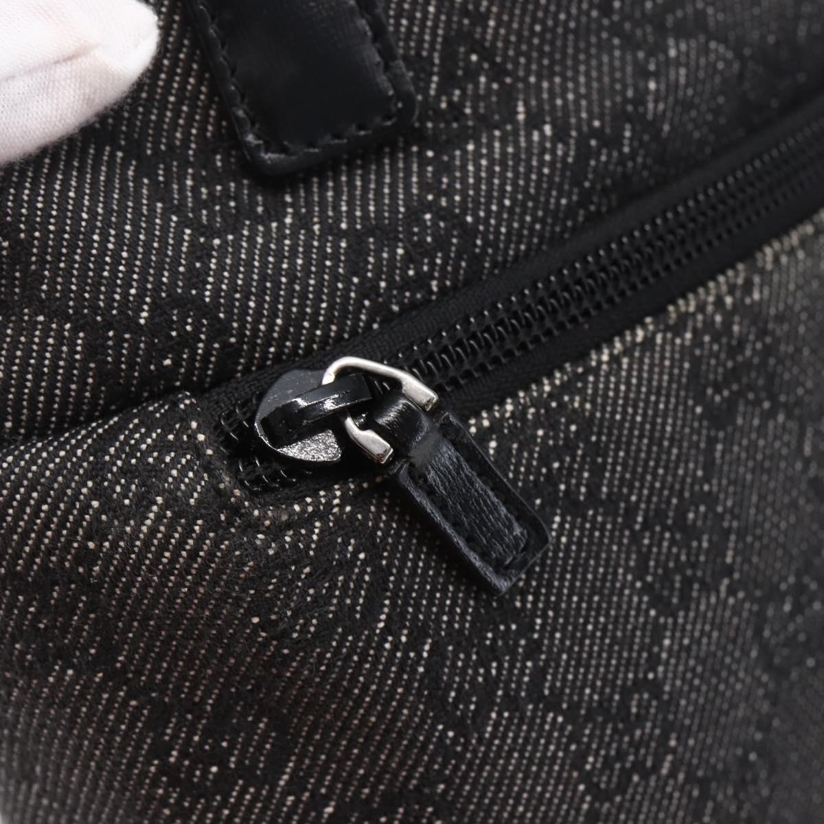 GUCCI GG Canvas Hand Bag Outlet Black Silver 105651 Auth 148837