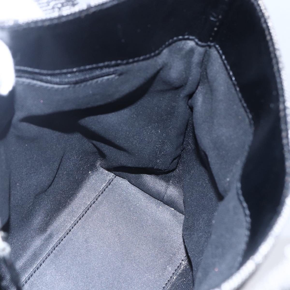 GUCCI GG Canvas Hand Bag Outlet Black Silver 105651 Auth 148837